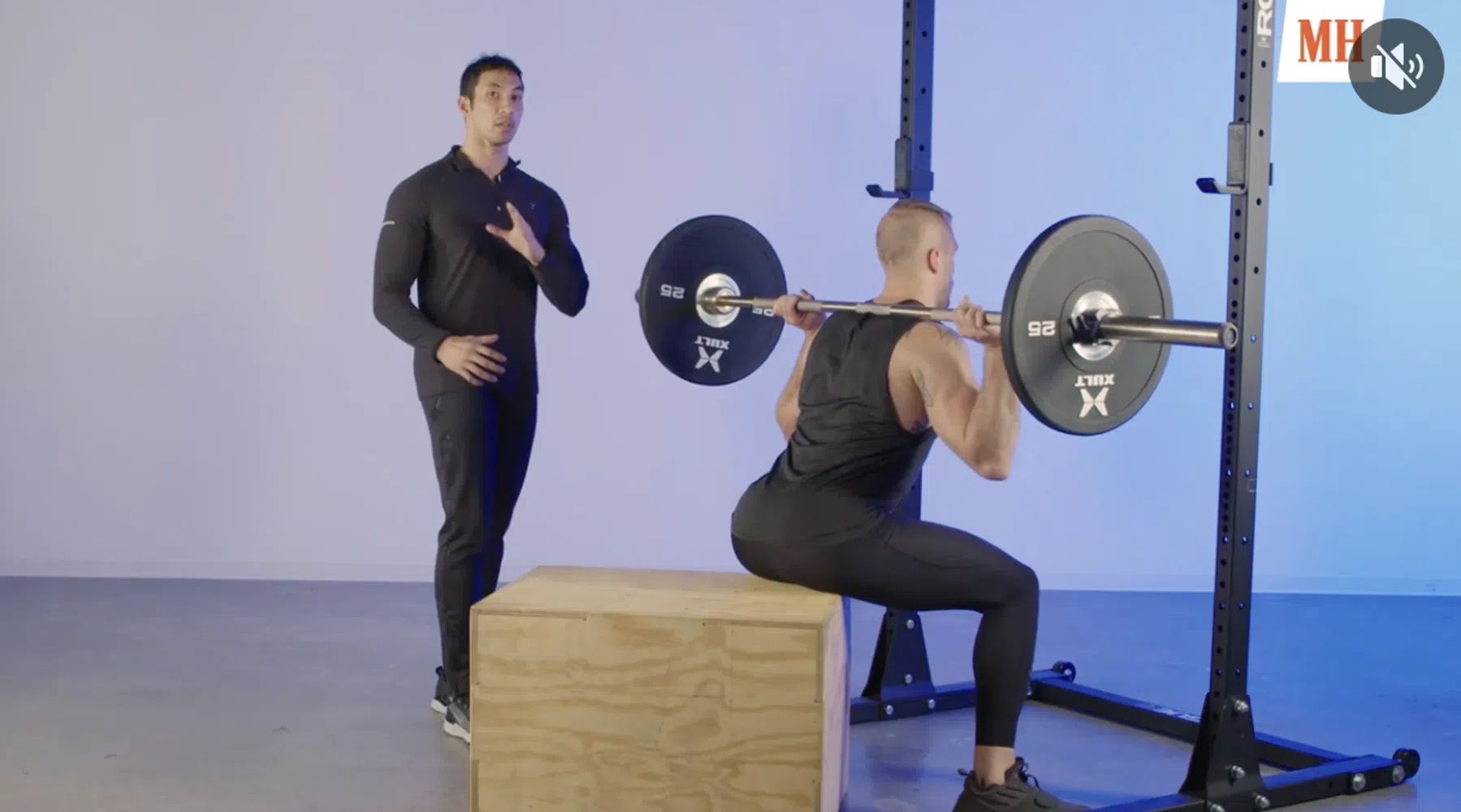 Box squat with coaching